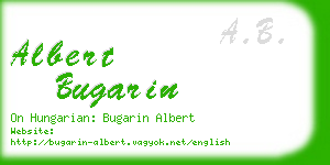 albert bugarin business card